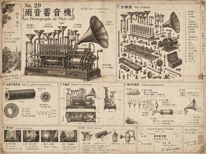 雨音蓄音機 設計図