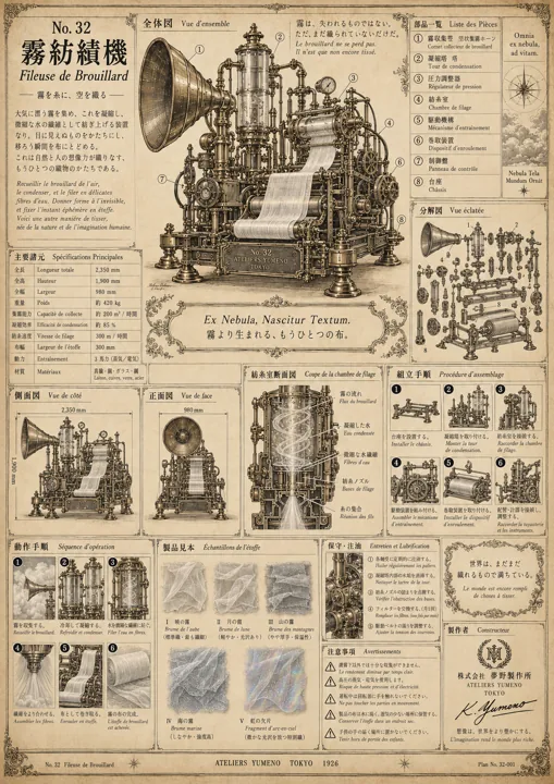 霧紡績機 設計図